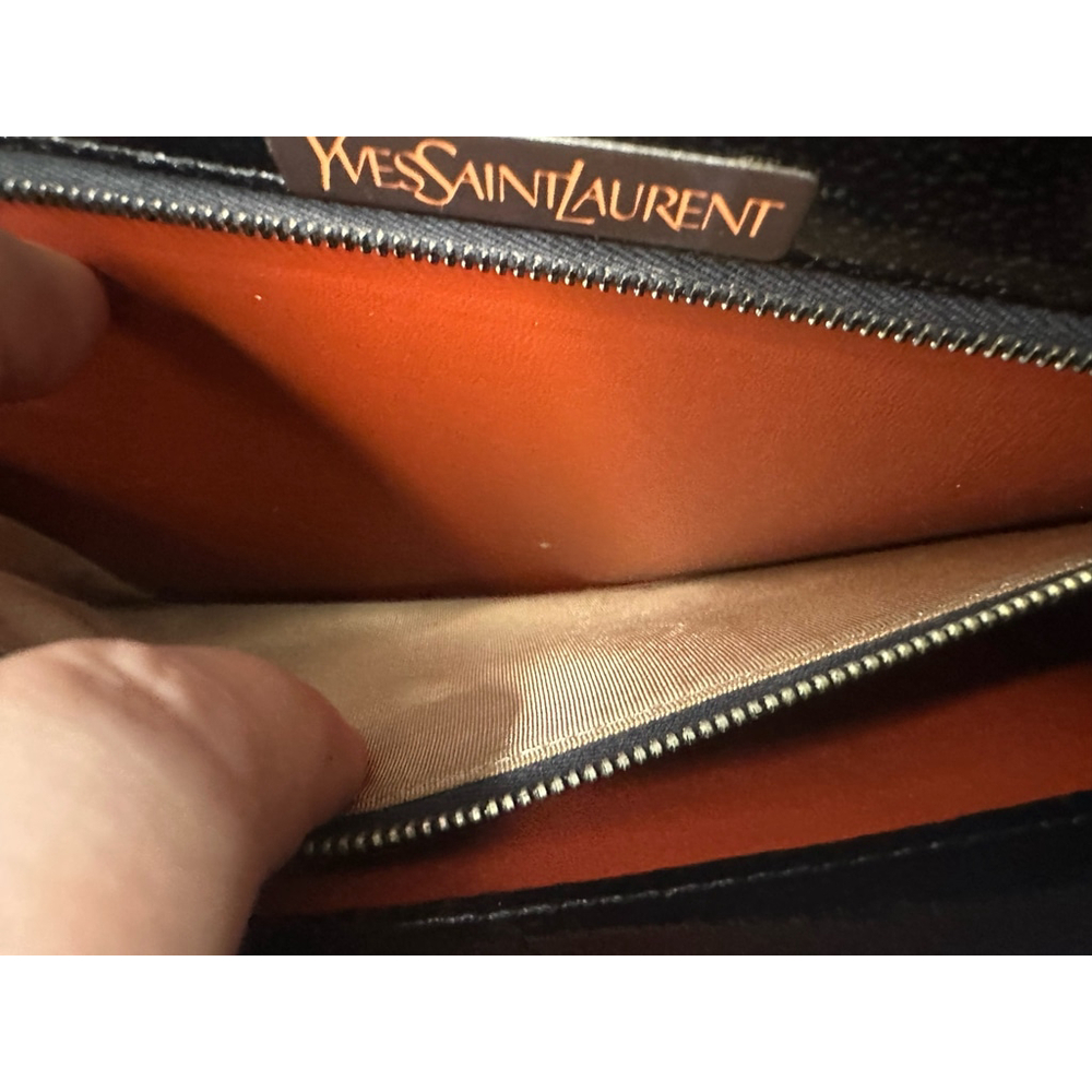 Women's YSL Black Clutch w Unbranded Strap - Picture 13 of 15